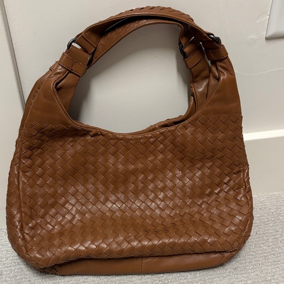 Bottega Veneta Handbags - Bottega Veneta Woven Hobo Shoulder Bag in Teak
